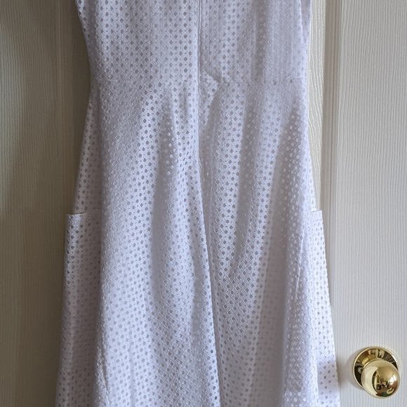 Banana Republic NWT Midi Dress Cotton Eyelet White Petite 00 BRAND NEW - Picture 7 of 9